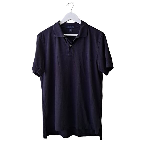Lands's End Polo Shirt Short Sleeve Collared Top Navy Blue Mens Size Medium - Picture 1 of 10